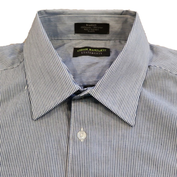 3/$20 John Bartlett Statements Blue Striped Button-Up Shirt - Picture 2 of 8